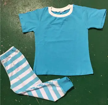 

summer stripe blue short sleeve boy outfits sleeping pajamas suit baby girl boutique clothing plus size clothing