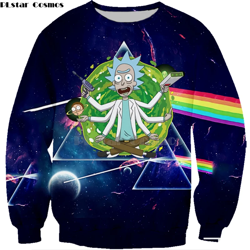 2019 New 3D Rick And Morty Hoodies Sweatshirt Men Women Funny Cartoon Print Hoodie Starry sky shirt  Harajuku Hip Hop Street-9