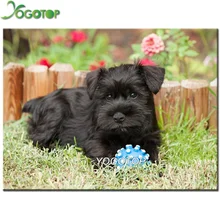 Diy ПЭТ фотографии на заказ алмазная живопись, шнауцер собака, 3d-бриллиантовая вышивка, квадратная/роспись круглыми стразами, мозаика Искусство YY1078