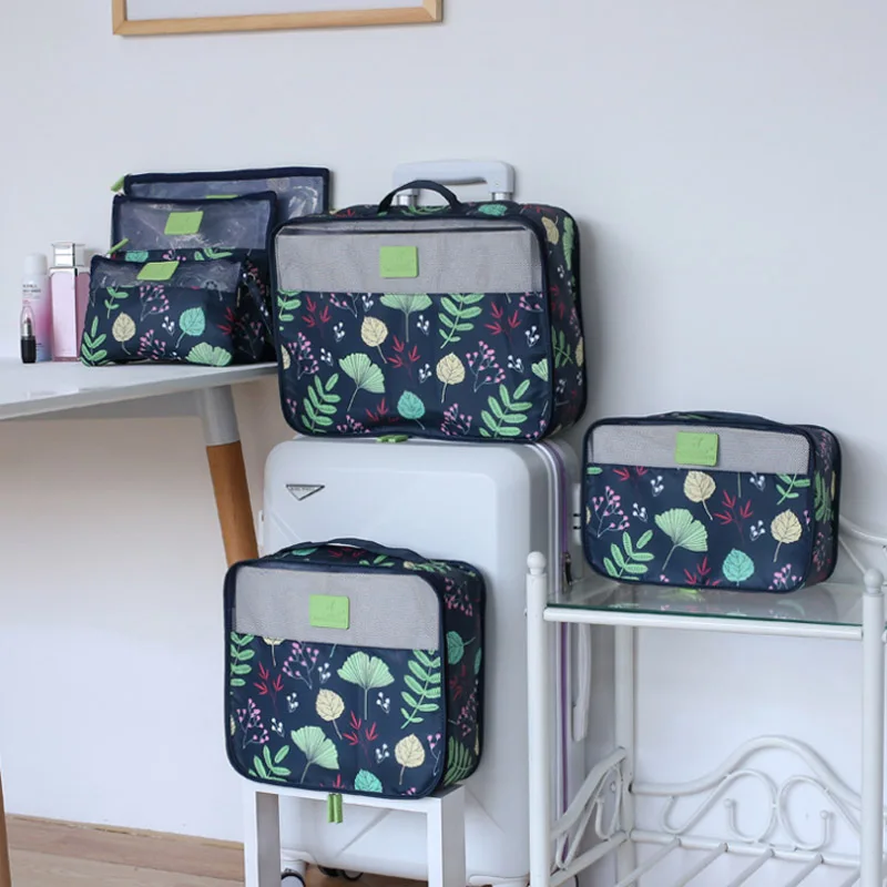 

6 Pcs Travel Bags Set Clothes Underwear Shoes Suitcase Organizer Cosmetics Zipper Bag Wardrobe Dufflel Luggage Case Accessories