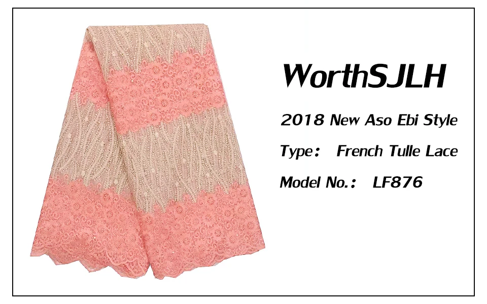 French Lace Fabric With Beads And Stones