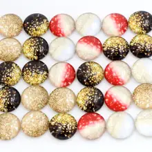 50 шт./лот 12 мм фото Стеклянные Кабошоны разных сортов цвет кабошоны для браслета серьги ожерелье основы Settings-E6-22