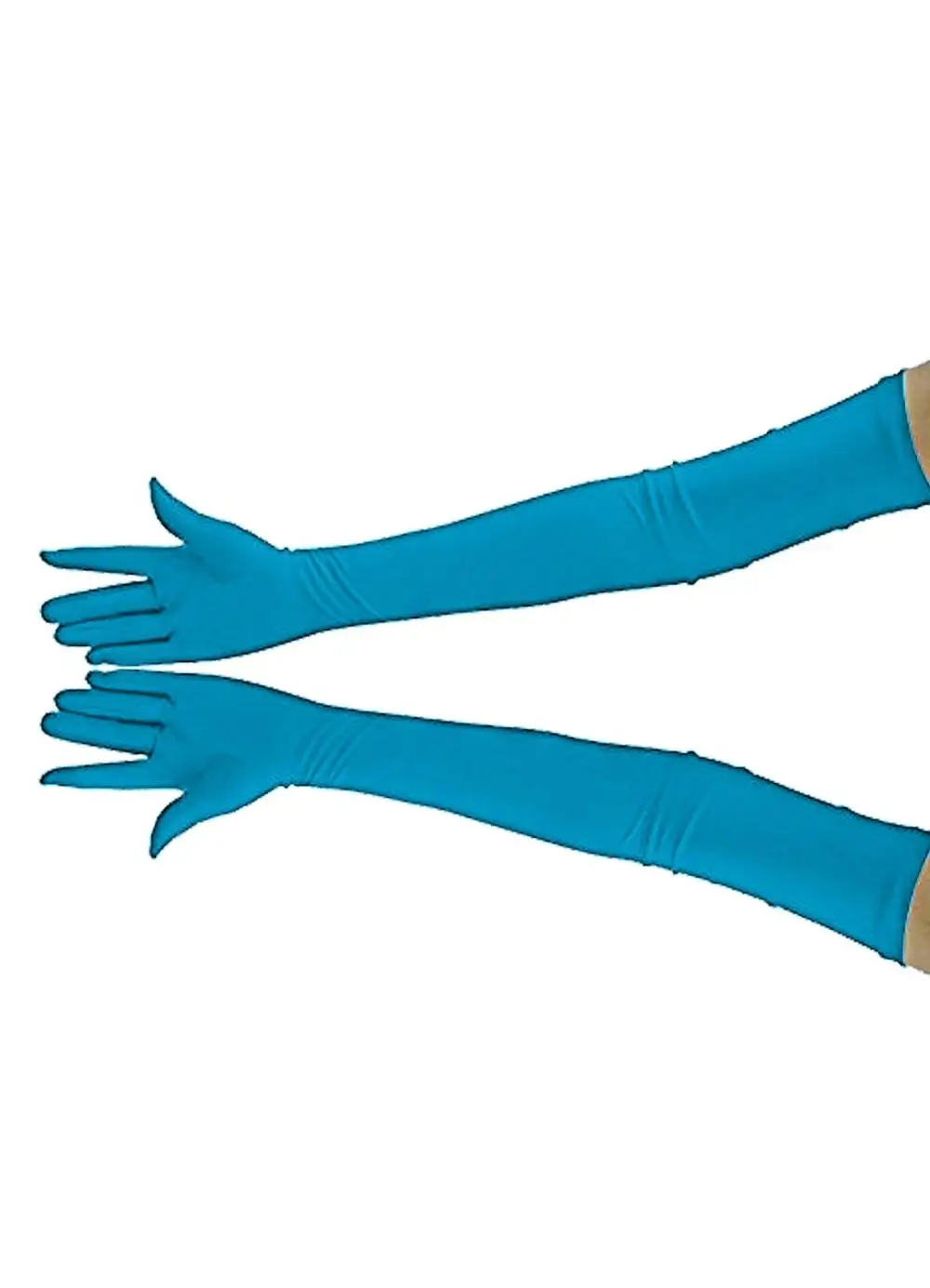 26 цветов взрослых выше локтя 23,6 ''/60 см эластичные длинные перчатки из спандекса Вечерние Нарядные наряды опера косплей перчатки автомобильные - Цвет: Blue