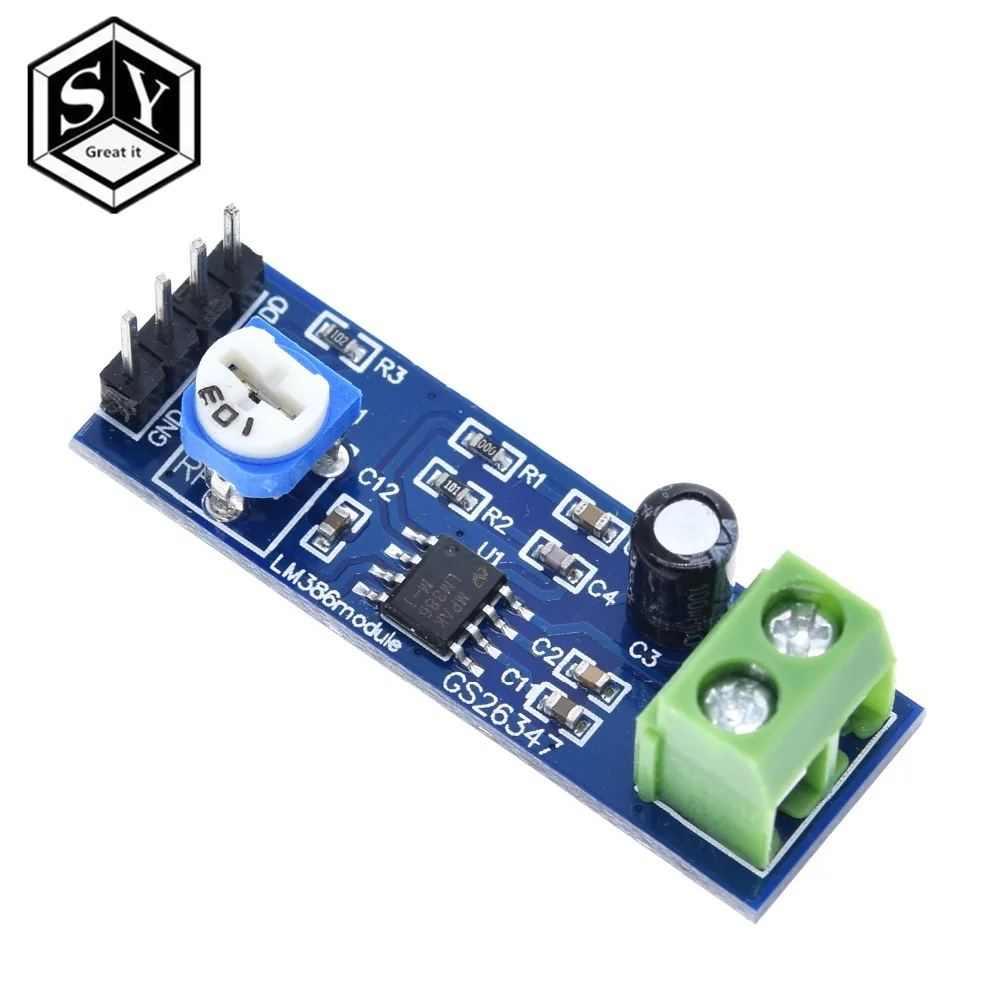 Youliang 2pcs 20 Times LM386 Audio Amplifier Module with 10K Adjustable Resistance? 
