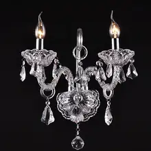Роскошный Топ K9 кристаллы прозрачный/cognic кристалл настенный светильник Свеча Led E14 лампы двойной/три головы рядом с кроватью светильник
