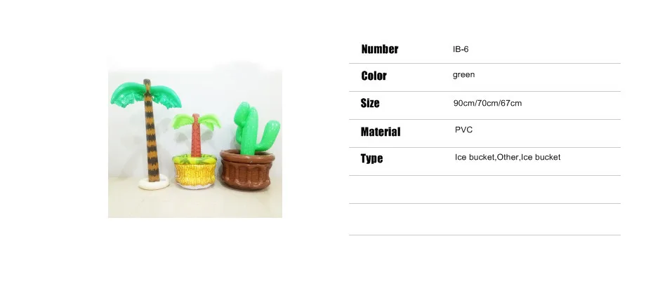 Новые надувные кокосовые пальмы Напитки Охладитель Ведро льда для летней пляжной вечерние аксессуары бассейн сувениры Гавайи серии