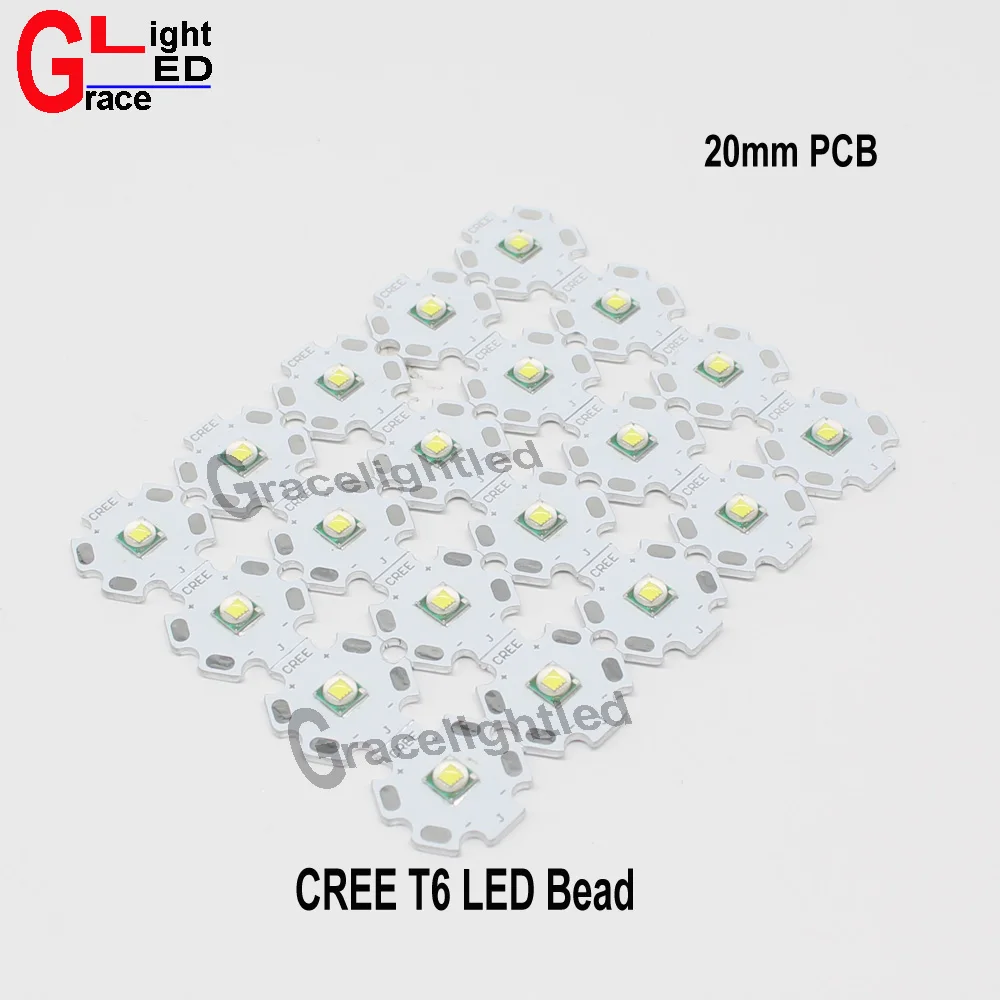 2 шт CREE XML XM-L T6 светодиодный U2 10 Вт, холодный белый свет высокой Мощность светодиодный эмиттер, украшенное мозаикой из драгоценных камней, 12 мм 14 мм 16 мм 20 мм PCB для DIY