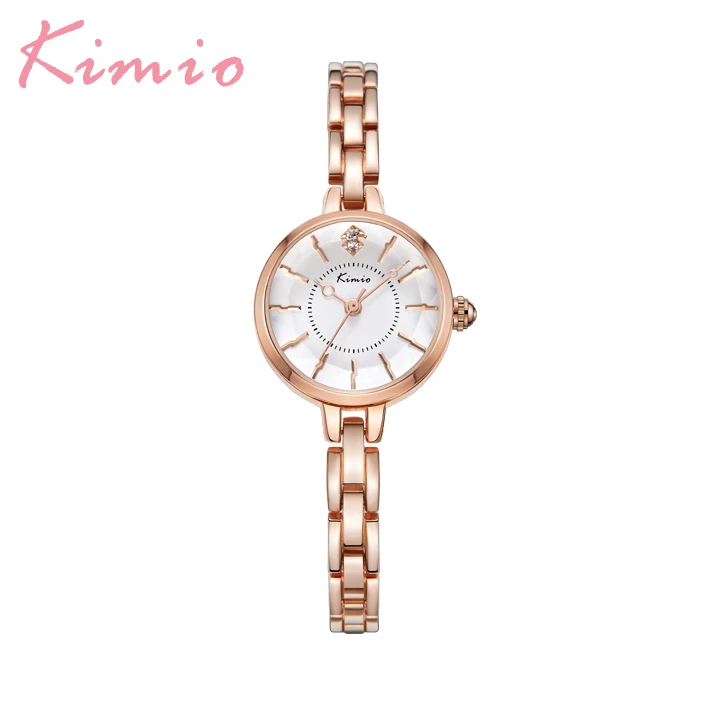 Бренд Kimio, женские часы-браслет, новинка, женские часы с кристаллами, многогранный циферблат, роскошное платье, наручные часы, часы из розового золота, Relogio - Цвет: rose gold watch