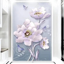 Papel de pared personalizado 3d, flor de peonía en relieve fresco para sala de estar pasillo sofá TV Fondo decoración del hogar papel tapiz