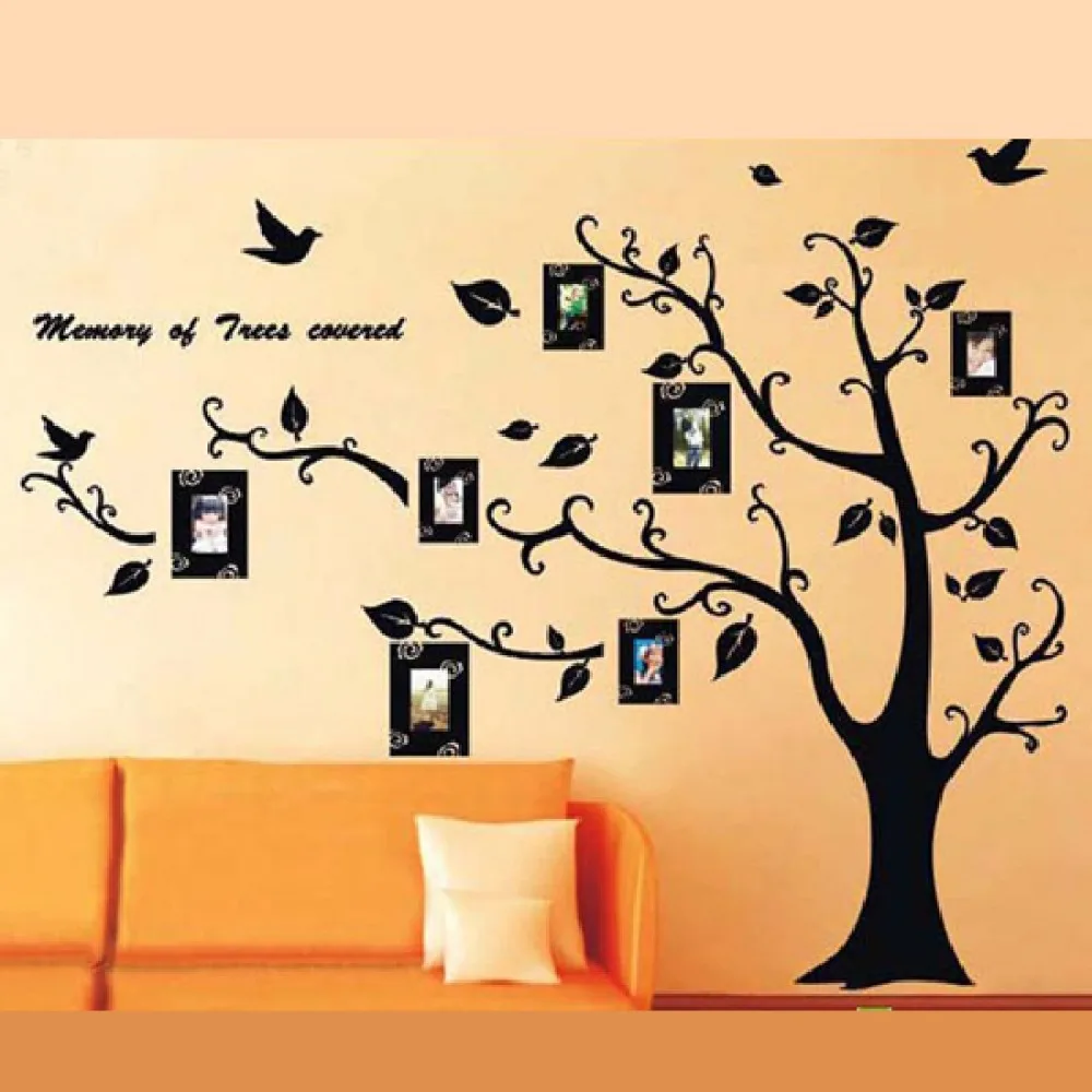 Free Shipping Black 3D DIY Photo Tree frame PVC Wall Decals/Adhesive