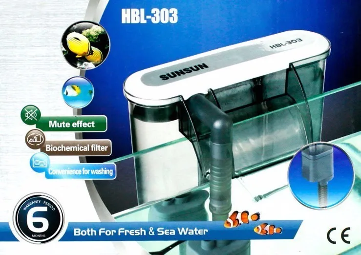 SUNSUN HBL-303 повесить на 220-240V водопад фильтр для свежего/соли/растений бак