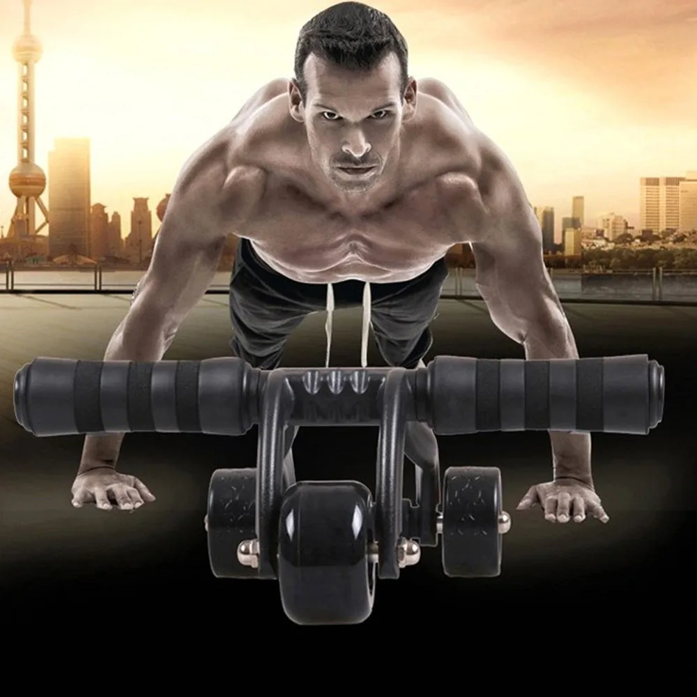 

Gym Pro 3-Wheel Fitness Ab Roller Workout System Abdominal Abs Exercise Workout