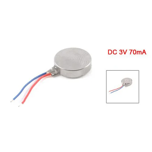 

DC 3V 70mA 9000+/-2000RPM Cell Phone Coin Flat Vibrating Vibration Mini Motor