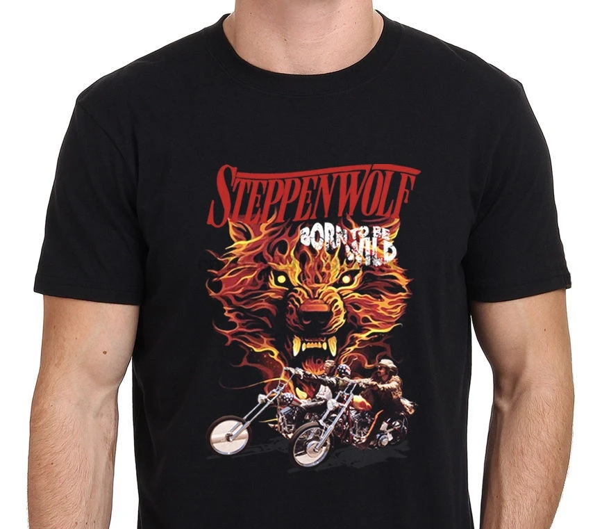 STEPPENWOLF BAND ROCK Born To Be Wild Custom Mens Black T-Shirt Size S-to-XXL |