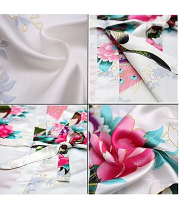Robe Satin Kimono Robes Bridesmaid Flower Girl Dress Silk Children Bathrobe Nightgown Kimono robe Kids RB009
