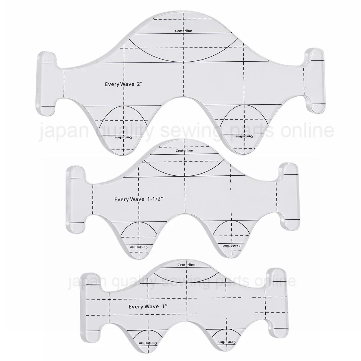 Шаблон для квилтеров, линейка, волнистая линейка, набор для бытовой швейной машины, 1 набор = 3 шт.# QTSKEW3