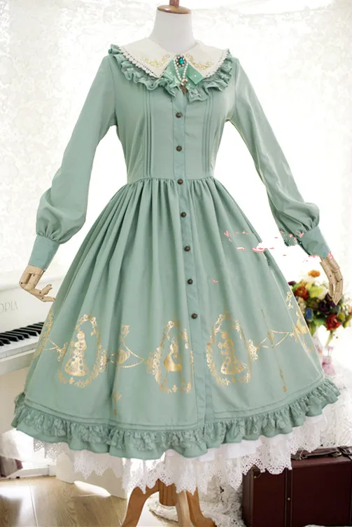 Клубничная ведьма на заказ, серия «Алиса в стране чудес», милое платье-рубашка с длинными рукавами в стиле Лолиты