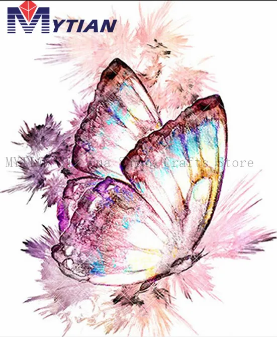 S072113New DIY Diamond Painting Butterfly 5D Crystal Square Diamond Embroidery Animal Icon Mosaic Painting Cross Stitch Kit Home Decor