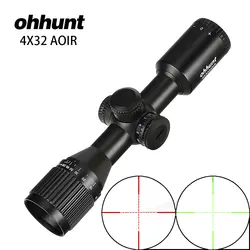 Ohhunt 4X32 AOIR тактический, компактный прицел для винтовки красный зеленый Mil освещенный точечный элемент провод охотничий прицел оптика прицел