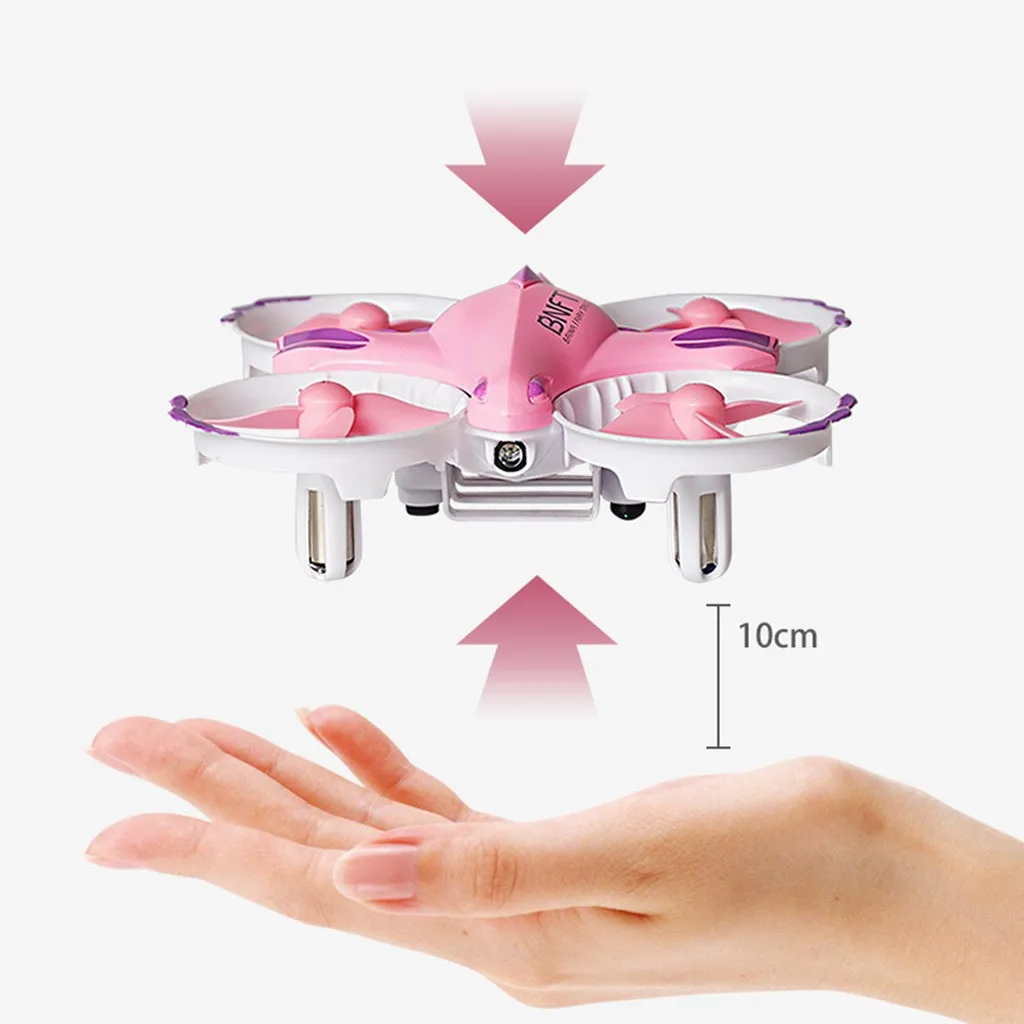 

Mini Drone Cute Pink Color Baby Girl Toys Drones BNFT BN309 Infrared Headless Mode LED Remote Control Helicopter RC Quadcopter