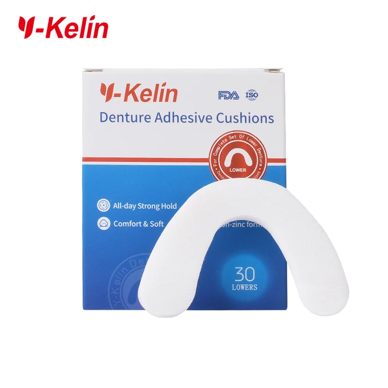 Y Kelin Denture Adhesive Cushion Lower 30 counts soft comfort denture adhesive strip denture adhesive pads