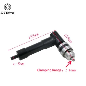 

3/8" Right Angle 90 Degree Cordless Drill Attachment With Keyless Chuck