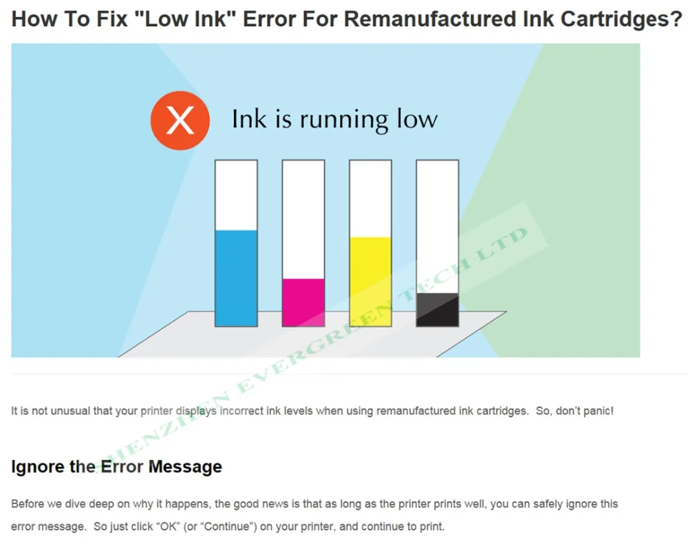 Low ink error 1