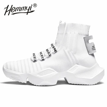 

Hemmyi Design Thick Soles Cotton Cloth Jogging Fitness Breathable Outdoor Sport Shoes Men Running Shoes Platform Sneakers Men
