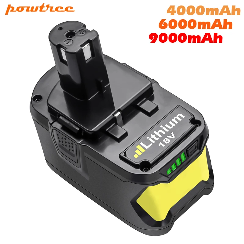 Powtree 18V 9000 мА/ч литий ионный аккумулятор P108 Батарея для Ryobi RB18L40 P2000 P310 BIW180