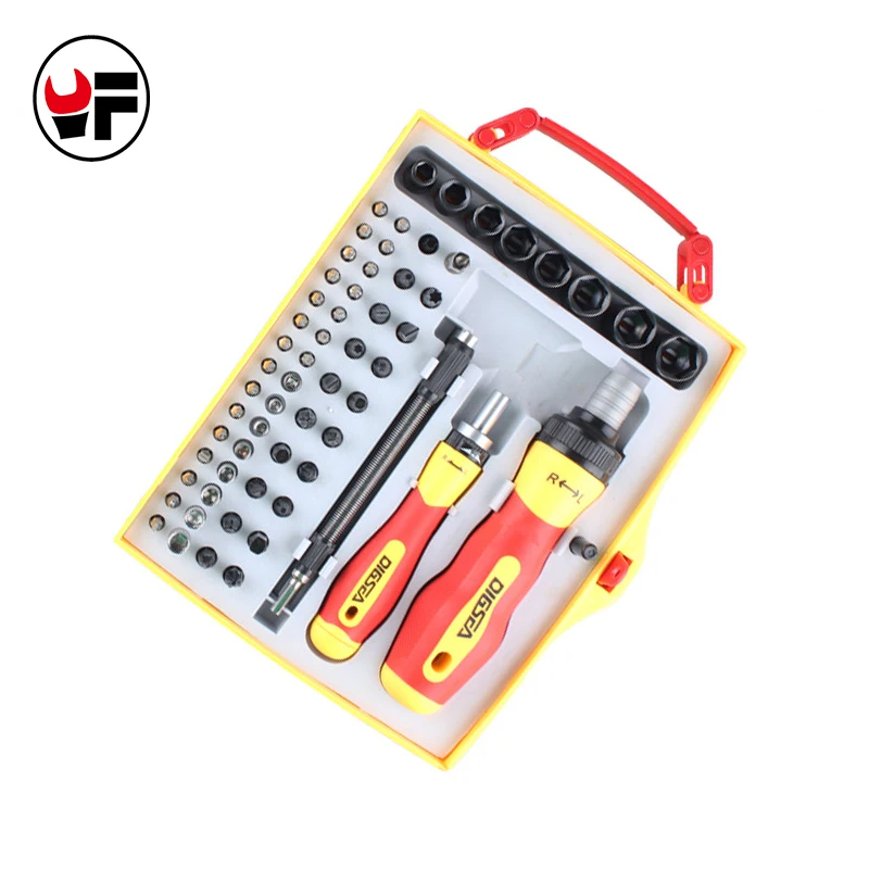 62 in 1 Manual Precise Screwdriver Tool Set Extention T Type Screwdriver Set Torx Hex Cross