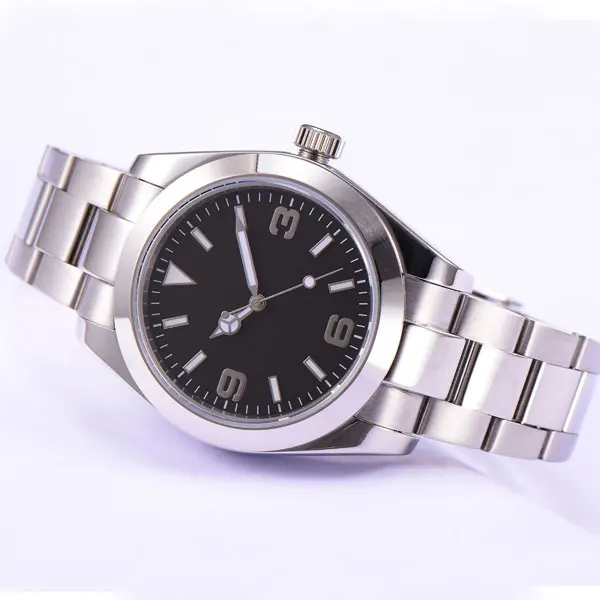 

Parnis 40mm black dial luminous hands full stainless steel automatic movement Men's Watch