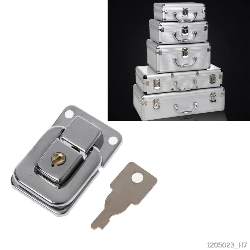 

Metal Jewelry Box Lock Suitcase Buckles Toggle Hasp Latch Catch Clasp With Key