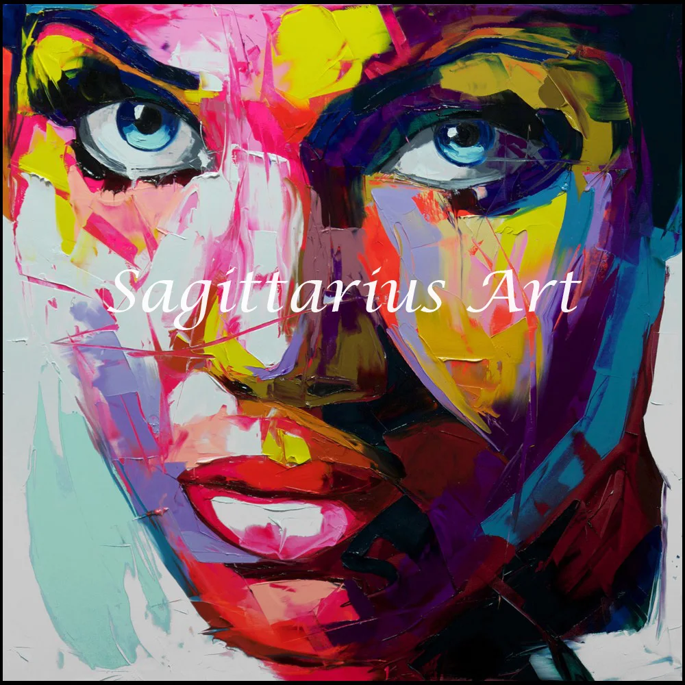 

Francoise Nielly Designers High quality Hand Painted Palette knife Abstract Oil Painting Canvas Living Room Cool Face Fine Art