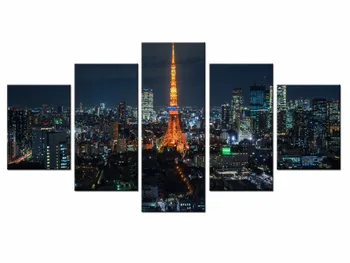 

Wholesale 5Pcs Hot Sell City night scene Wall Art Picture Modern Home Decoration Living Room or Bedroom Canvas Print Painting