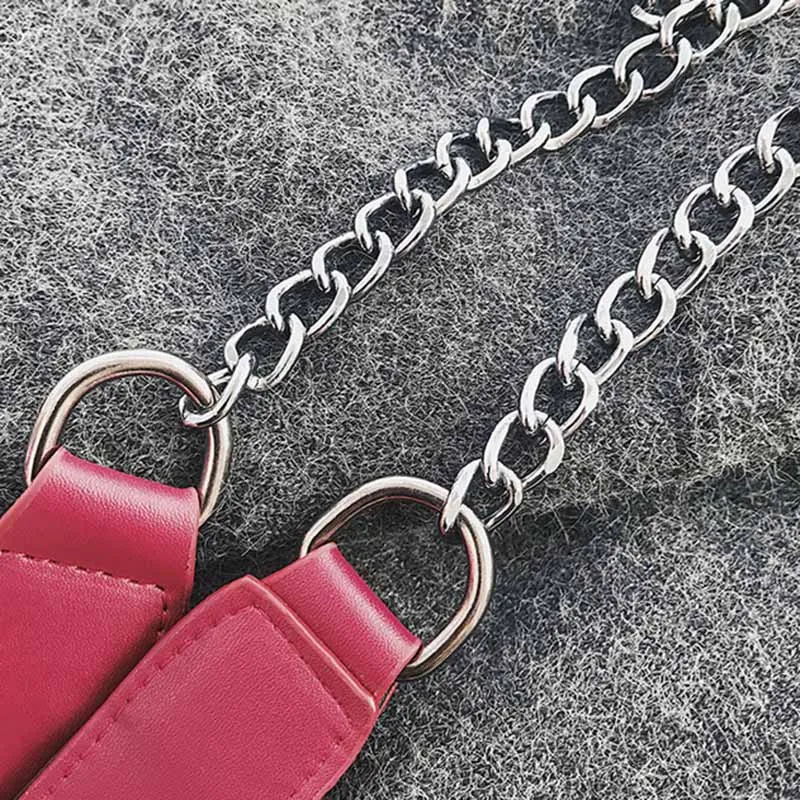 Fashion Women Hot U Lock Leather Shoulder Bag INS Popular Luxury Female Design Personality Handbag Ladies Chain Crossbody SS3499 (7)