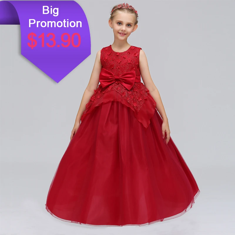 

2019 Big Promotion Dropshipping Long Princess Dress Girl Kids Dresses For Girls Children Evening Party Wedding Dress 10 12 Years