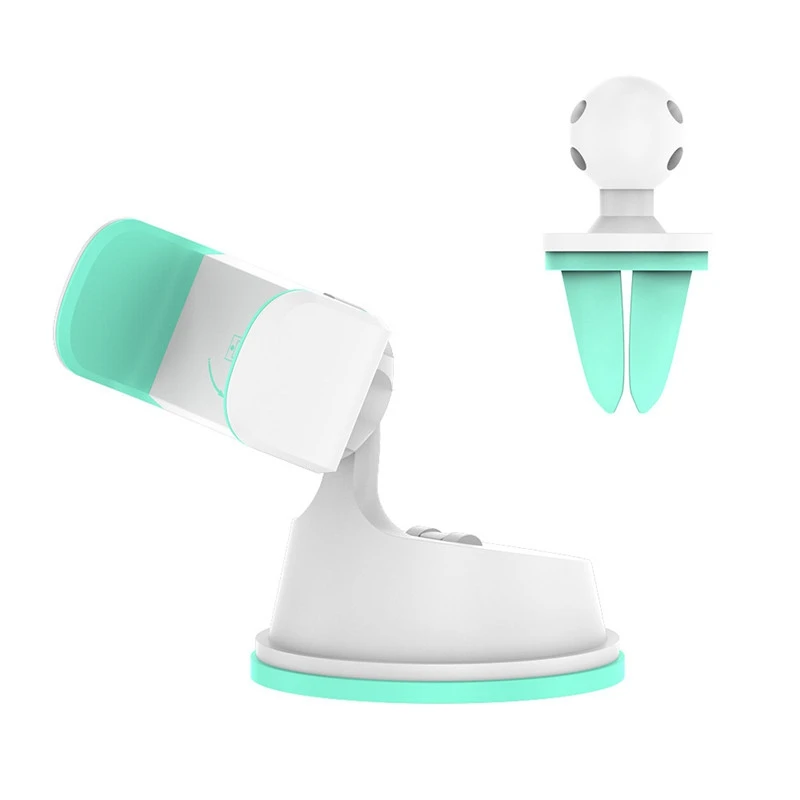White Green Kisscase pop Универсальный автомобильный держатель телефона для iphone Samsung гнездо 360 градусов регулируемый кронштейн 3 в 1 Air Vent диск стенд держатель для телефона держатель для телефона в машину Car Phone Hold - Цвет: White Green