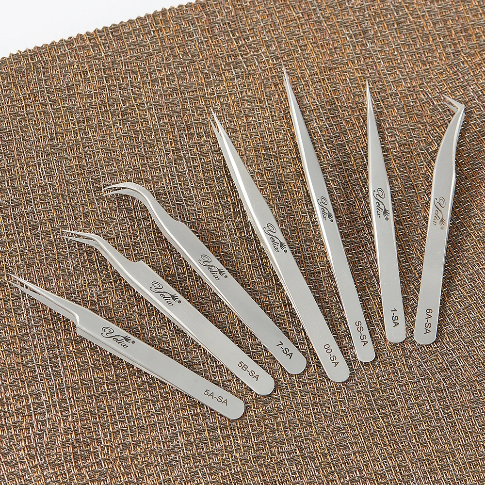 

Yelix eyelash extension tweezer volume lash Stainless Steel eyelashes tweezers professional nail Tools 6A-SA pinzette penseta