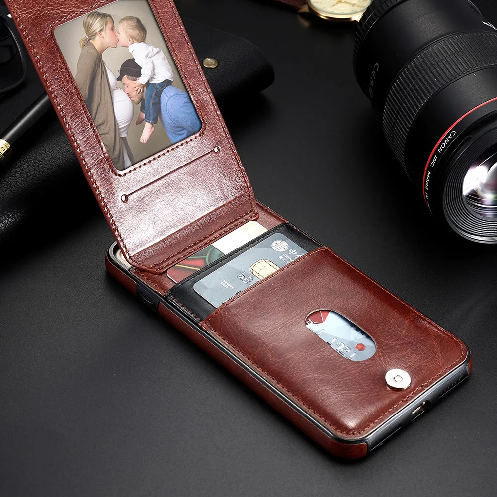 KISSCASE ретро из искусственной кожи чехол для iPhone X 8 7 6 S плюс Слот карты держатели