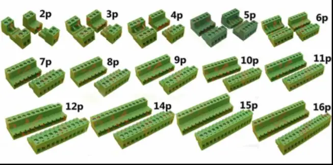 

10pairs Solderless docking 2EDGRK-5.08-2p3p4p5p6p7p8p9p10p pluggable terminal block 2-24P two-wire connection