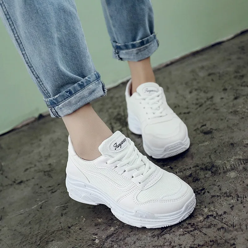 

sneakers women 2019 running sports shoes women chunky platform sneakers for Women sneakers breathable Lace Up vulcanized shoes