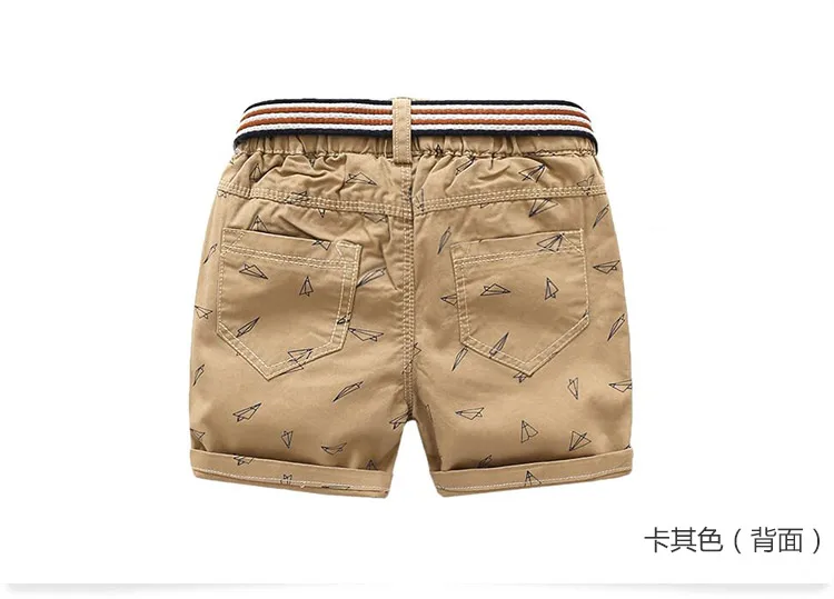 2018 Hot Summer Fashion 2-10 Years Children Kids Fly Paper Air Plane Print Pocket Above Knee Length Boys Short Pants With Belt (3)