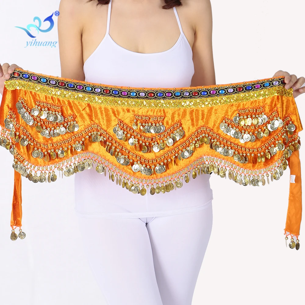 Женский костюм для танца живота, набедренный шарф, пояс для Танцев Живота, индийские костюмы для танцев, ручная работа, бархат, 250 монет, для тренировок