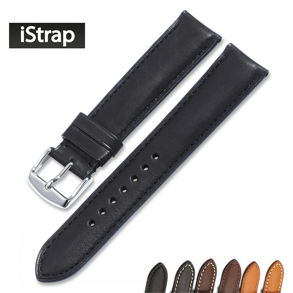 iStrap 18mm 19mm 20mm 21mm 22mm Black Brown Coffee Watchband Genuine leather Watch band Watch strap for Tissot Seiko Omega IWC iStrap 18mm 19mm 20mm 21mm 22mm Black Brown Coffee Watchband Genuine leather Watch band Watch strap for Tissot Seiko Omega IWC