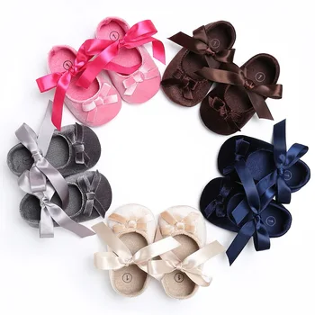 

Pure color baby shoes girls bow hair band set children's princess fashion newborn shoes