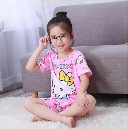 boys and girls fashion Sleepwear children's giftsNew Arrival Children's short-sleeved shorts suit cartoon cute pajamas - Цвет: style 4