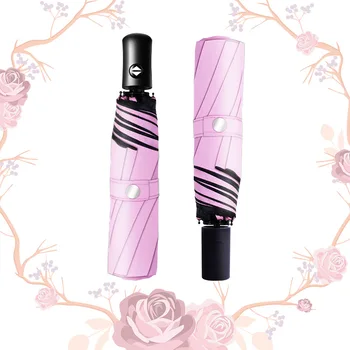 

Light Automatic Umbrella Rain Women Simple Color Folding Umbrella female Sun Protection UV protection rain Paraguas Pure Parasol