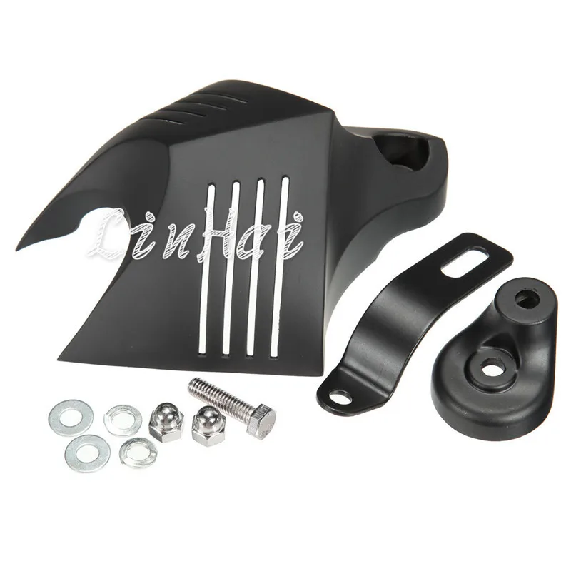 Motorcycle 1Set Black Shield Horn Cover Fit For Harley Davidson Softail Dyna Glide Big Twin