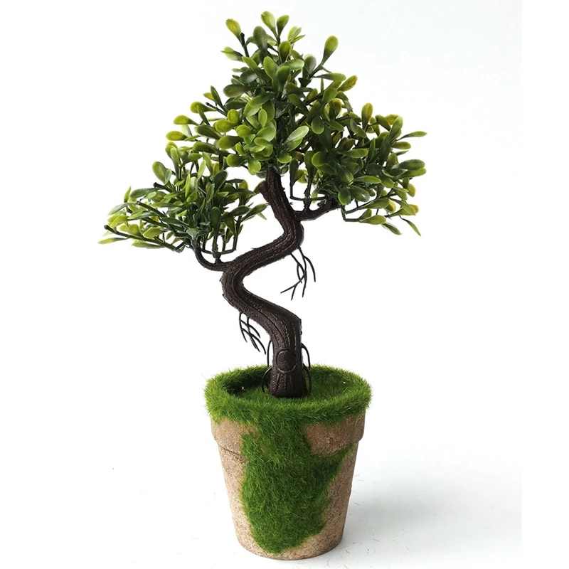 Artificial Green Plants Bonsai Potted Plant Mini Simulation Tree Decor Pine K1X7 