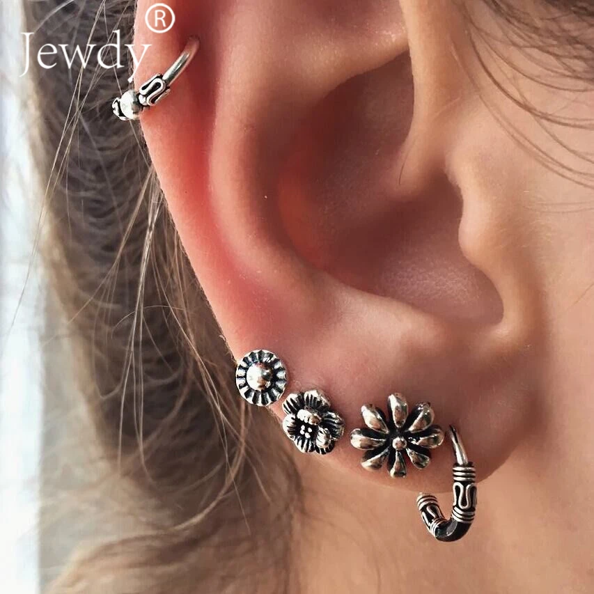 

5 Pcs/Set Variety Lotus Daisy Flower Stud Earrings Set for Woman Boucle D'oreille Jewelry Bohemian Earring Brincos 2019 Summer